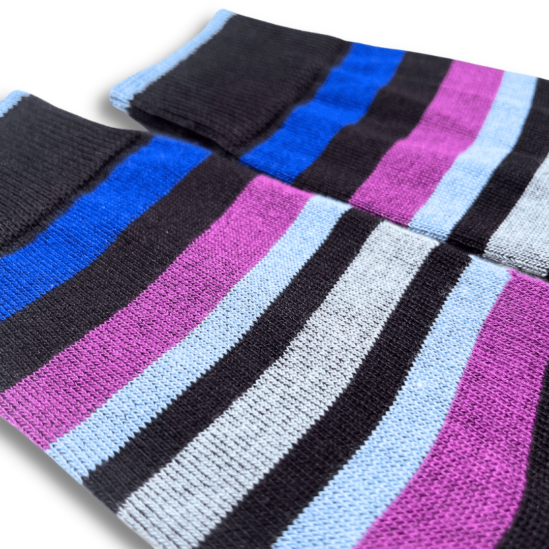 Vannucci Boys Striped Black/Blue Socks _SS1210 - NorthBoys