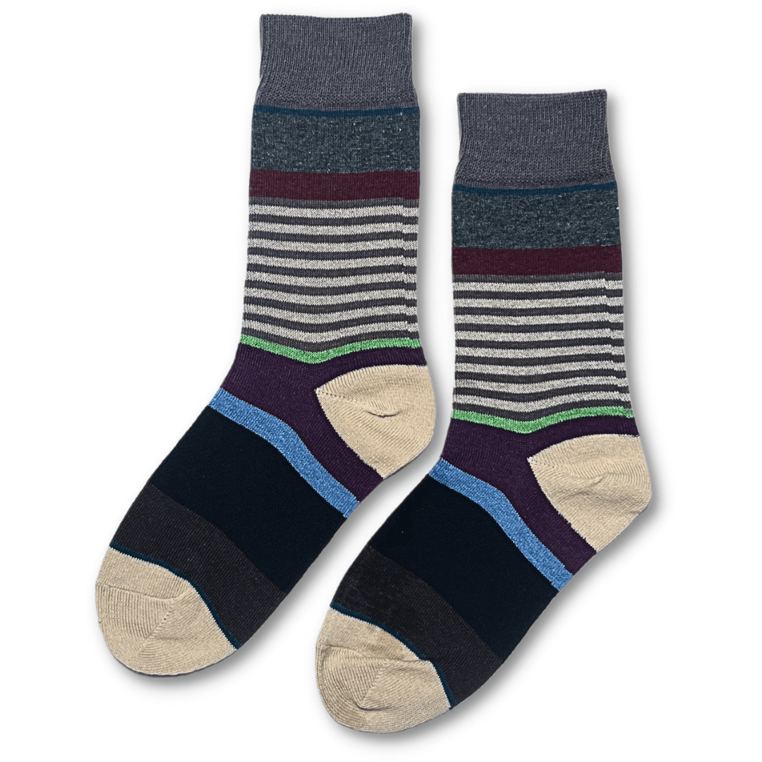 Vannucci Boys Striped Black/Grey Socks _SS1203 - NorthBoys