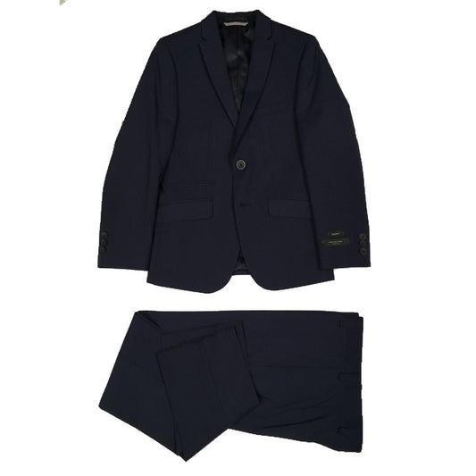 Marc New York Boys Husky Mini Check Navy Suit WH510 Suits (Boys) Marc New York 