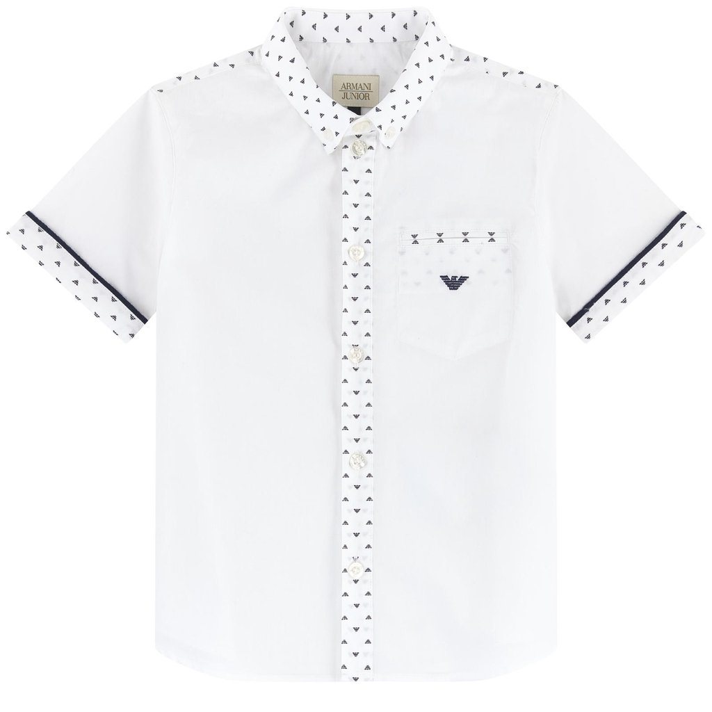 Armani white hotsell short sleeve shirt