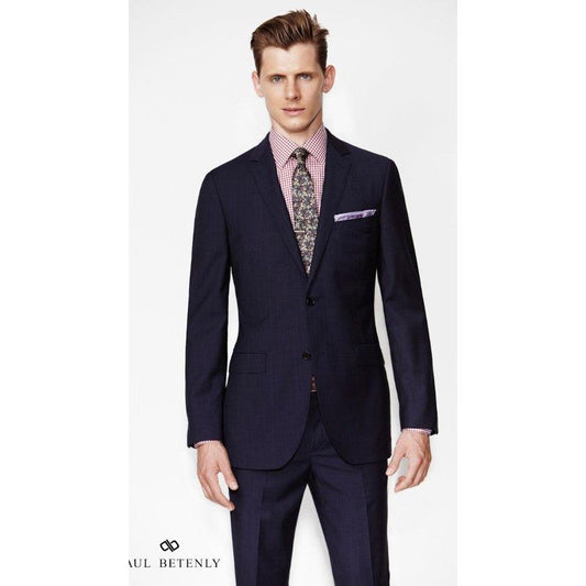 Betenly Modern Fit Slim Mens Wool Suit Suits (Men) Paul Betenly Blk 42S 