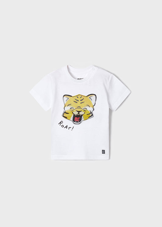 Mayoral Baby T-Shirt w/Tiger Print _White 1014-66