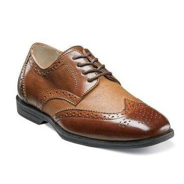 Florsheim Kid's Shoe Reveal Wingtip Jr. w/linen 16574-964 Footwear - Youth - Non Designer Florsheim Cognac 5 