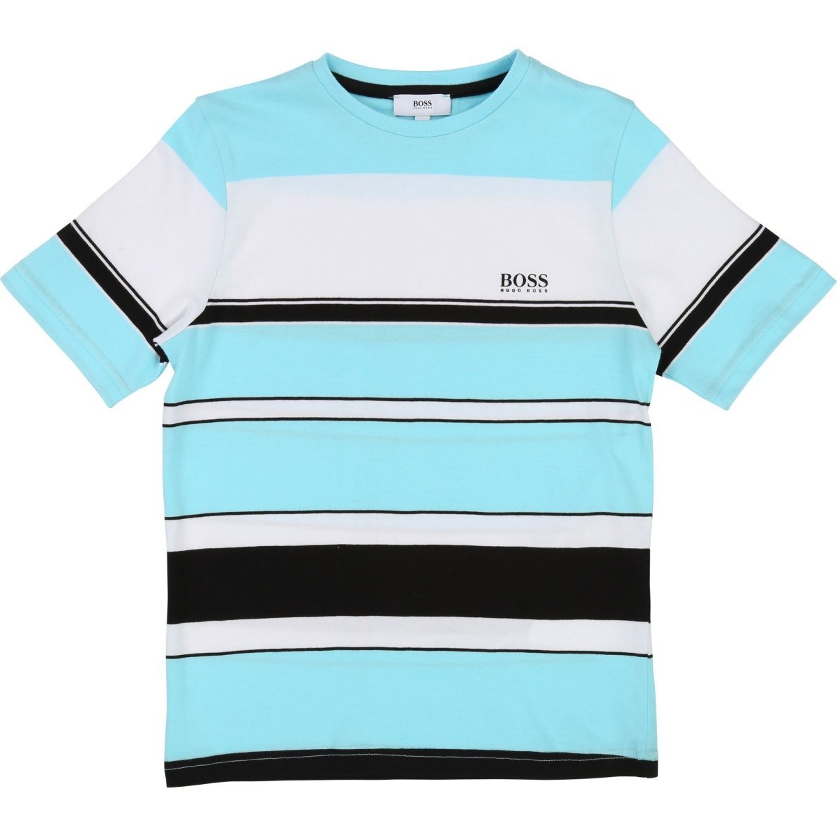 Hugo Boss Boys Short Sleeve Striped T-Shirt J25D83 T-Shirts Hugo Boss Turquoise 4 