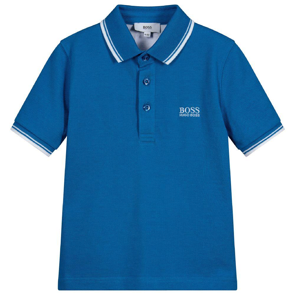 Hugo Boss Boys Turquoise or Grey Short Sleeve Polo J25D57 Polo Shirts Hugo Boss Turquoise 6 