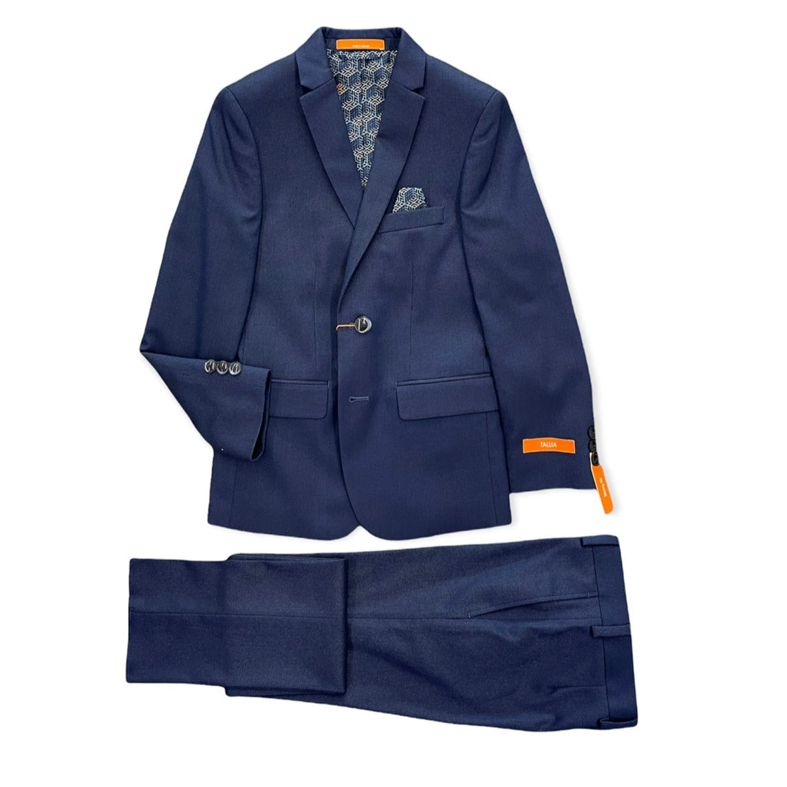 Tallia Boys Skinny Blue Tic Suit Z0040