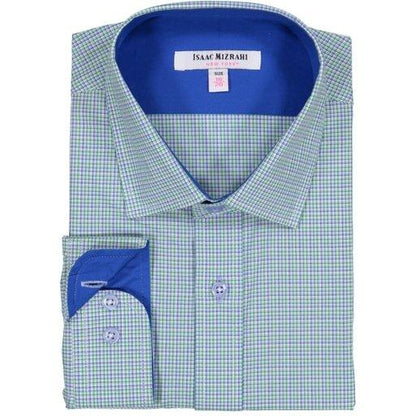 Isaac Mizrahi Boys Shirt 181 SH9405 Dress Shirts Isaac Mizrahi Mint/Blue 12R 