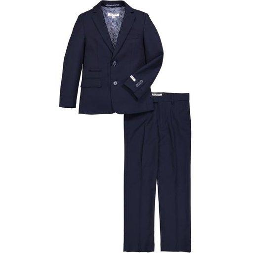 Isaac Mizrahi Boys Slim 2 Piece Micro Gingham Navy Suit 182 ST2069B Suits (Boys) Isaac Mizrahi Navy 16S 