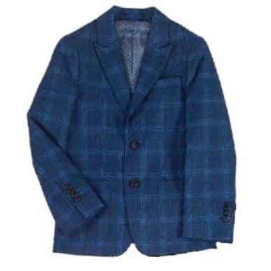 Isaac Mizrahi Boys Slim Fit Blue Plaid Blazer Sports Jackets Isaac Mizrahi 