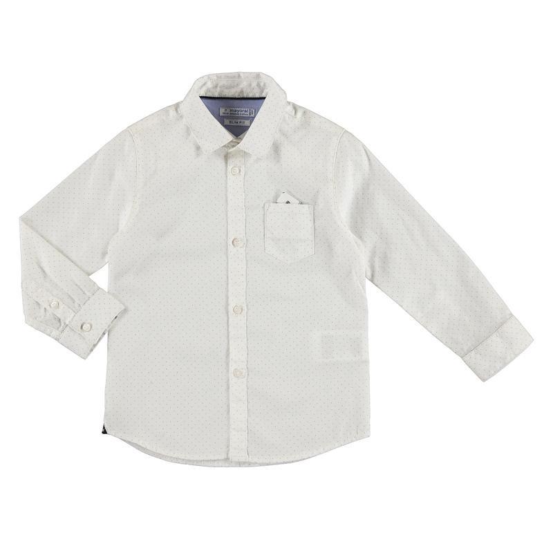 Mayoral Mini Long Sleeve Cotton Printed White Shirt 4.118-Mayoral-NorthBoys