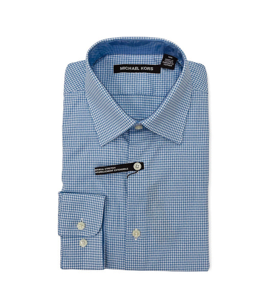 Michael Kors Boys Light Blue Check Cotton Shirt Z0362