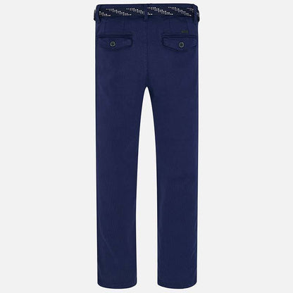 Nukutavake Pique Slim Fit Blue or Beige Pants with Belt 6510 Cotton Pants Mayoral 