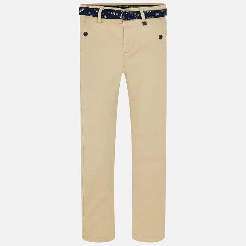 Nukutavake Pique Slim Fit Blue or Beige Pants with Belt 6510 Cotton Pants Mayoral Beige 8 