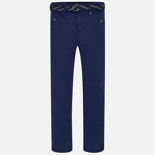 Nukutavake Pique Slim Fit Blue or Beige Pants with Belt 6510 Cotton Pants Mayoral Blue 10 