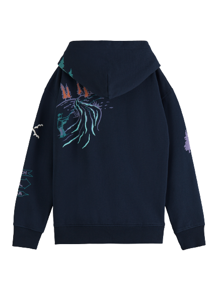 Scotch & Soda Boys All Over Print Hoodie _Navy 167622-605Z