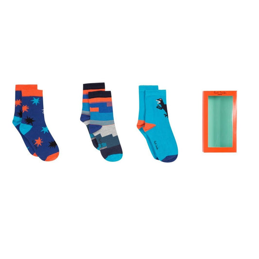 Paul Smith Jr Sock Set in Gift Box 182 Socks Paul Smith Jr Medium Blue 31/34 