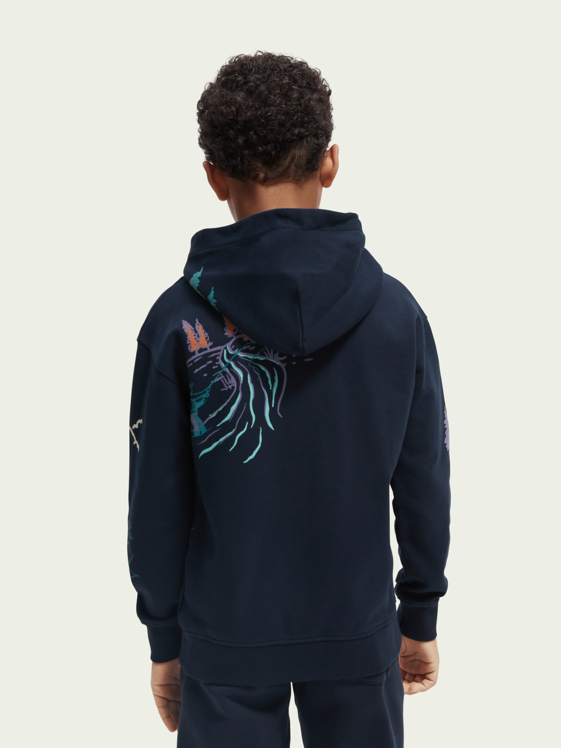 Scotch & Soda Boys All Over Print Hoodie _Navy 167622-605Z